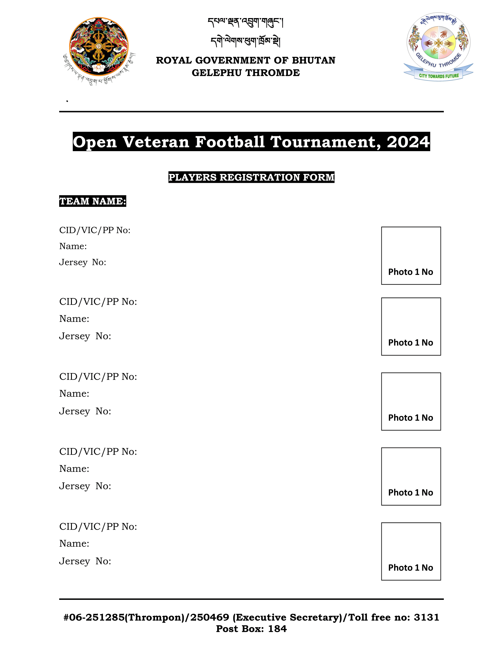 Invitation for Open Veteran Football Tournament 2024